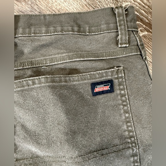 Dickies Pants Men's Sz:34x34 Olive Cargo Pockets Workwear Thrashed Distressed - Picture 7 of 7